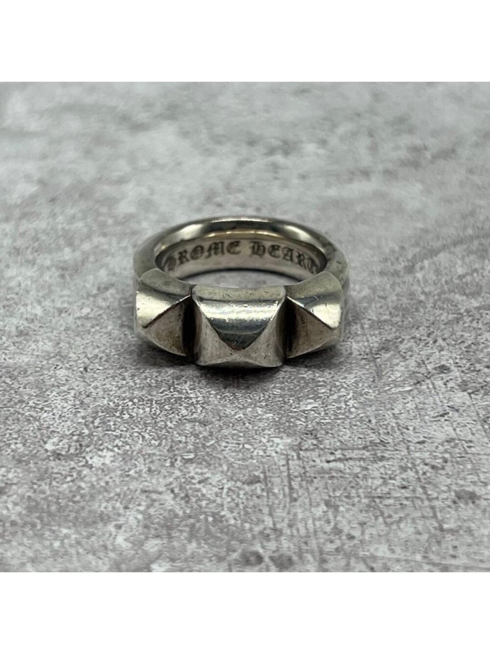 Chrome Hearts Waxed Punk Ring Silver